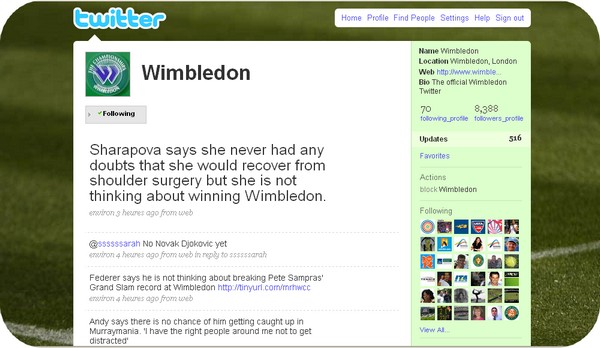 Twitter officiel de Wimbledon
