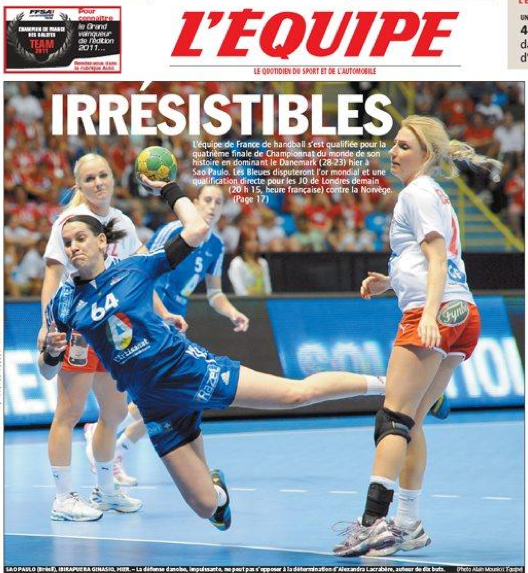 une Equipe 17 décembre 2011 : handball féminin